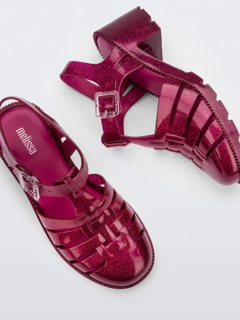 Melissa Pink Glitter Chunky Heel Sandals - Possession - Picture 6 of 6